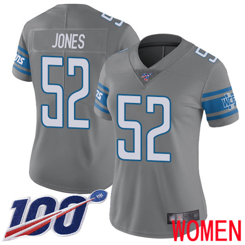 Detroit Lions Limited Steel Women Christian Jones Jersey NFL Football #52 100th Season Rush Vapor Untouchable
